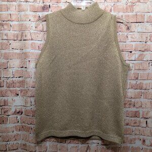 Gold Sleeveless Turtleneck Top Size Medium
